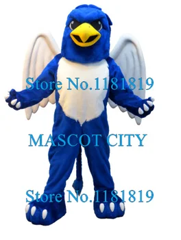 Mavi Gryphon Çizgi film Karakter Anime Cosplay Kostümleri Mascotte Süslü Elbise Kitleri Okula Kostüm Yetişkin Griffin Griffon Maskot 