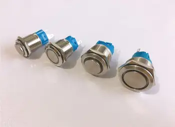 12mm LED halka metal basmalı anahtar 4PİN 1NO dokunarak düğme başlat düğmesi su geçirmez