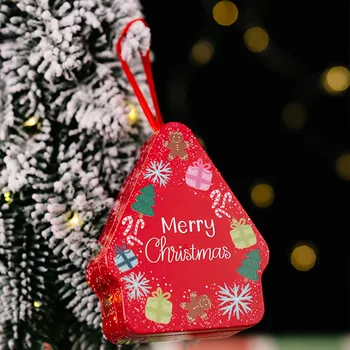 Şeker saklama kutuları Noel Karikatür Baskı Noel Hediye Organizatör Kavanoz Süs Şenlikli Dekor Zencefilli çikolatalı kurabiye kalıbı