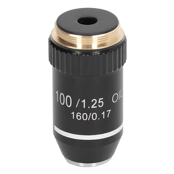 Biyolojik Mikroskop Lens 195 Akromatik Siyah Objektif Lens 100X Yağ Yüksek Güç Objektif Arayüzü