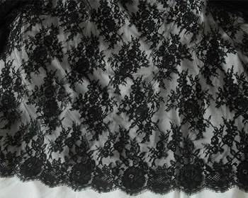 Chantilly Kirpik Dantel Trim, Chantilly Dantel Kumaş, Peçe için 59.05 inç Genişliğinde, Elbise, Kostüm, El Sanatları Yapımı, 3 Metre / parça