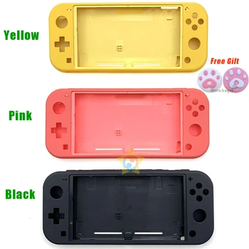 Sarı yedek Shell Kılıf Plastik Kapak Nintendo Anahtarı Lite Konsolu İçin Sert Konut Shell ön kapak Siyah ve Pembe