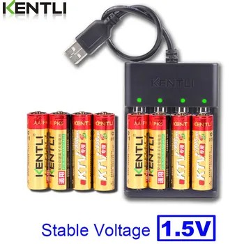 8 adet KENTLI 1.5 V AA PK5 2800mWh şarj edilebilir lityum li-ion piller pil + 4 yuvaları lityum hızlı AA AAA şarj cihazı