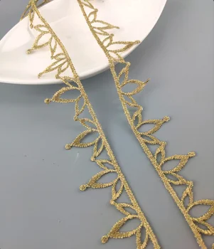 3 Metre 2.2 CM Geniş Altın Taç Dantel Trim Şerit Elbise Dikiş Kostüm Perdeler Dekor El Yapımı Elbise saç aksesuarları DIY