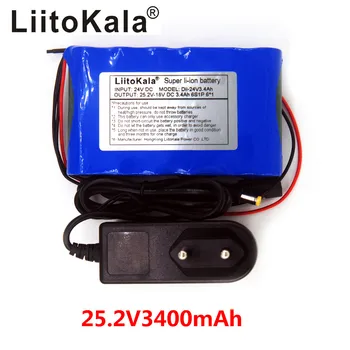 LiitoKala 24V 25.2 V 3400mAh Lityum Li-İon şarj edilebilir pil Paketi Max 3A dahili koruma devre PCM