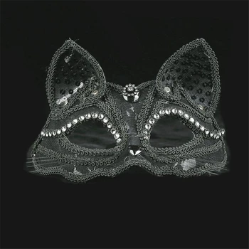 Bayanlar Dantel maskeli balo maskesi Seksi Altında Yarım Yüz Moda Cadılar Bayramı süslü elbise Parti Siyah Beyaz Tilki Topu Maskesi