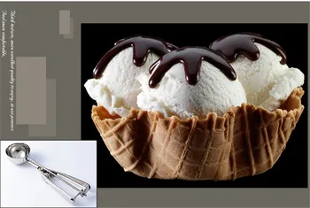 Dondurma Kepçe Paslanmaz Çelik Dondurma Kaşığı Metal Dondurma Çerez Kepçe Kavun Meyve Baller Buz Topu Makinesi mutfak gereçleri 2