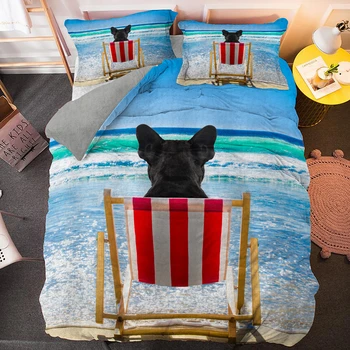 Nevresim Çocuklar için Yetişkin Yatak Örtüsü Yorgan Setleri Sevimli Çarşaf Bulldog nevresim takımı Pet Hayvan Köpek