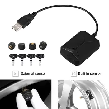 Lastik Basıncı Dedektörü Sağlam Geniş Uygulama Uygun USB Dahili / Harici Sensör Lastik Basıncı Monitörü Kamyon için