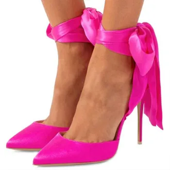 SHOFOO ayakkabı Moda kadın yüksek topuklu sandalet Yaz kadın ayakkabı 12cm topuk Bayan ayakkabı defile yükseklik Saten 