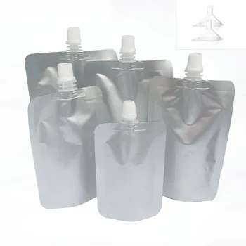 10 adet Ekolojik Metal Suyu Paketleme Çantası Dikey Alüminyum Emzik Çantası saklama çantası Huni ile