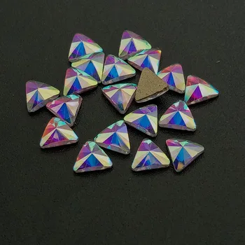 YL Şekli Kristal 5mm Üçgen Rhinestone 3D Nail Art Dekorasyon Özelleştirilebilir Renk / Boyut Tırnak Elmas Taş Strass AB Cam