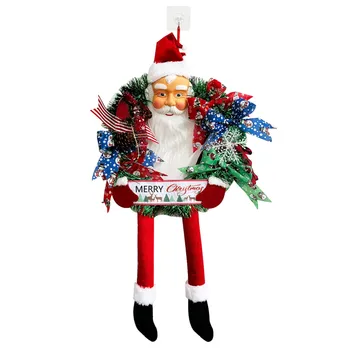 Noel Süslemeleri Kapı Üzerinde Asılı Noel Çelenk Kapı Üzerinde Asılı Şerit Çelenk Yapımı için Noel Çelenk Gnome